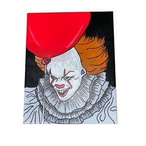 Pennywise Scary Clown IT Acrylic Painting 8 x 10 Stretched Canvas Pop Art